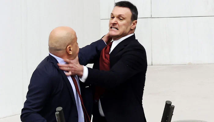 Turkish parliament brawl