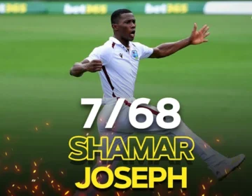 shamar jozaf ki bowling aus ko 27 sal bad shiksat